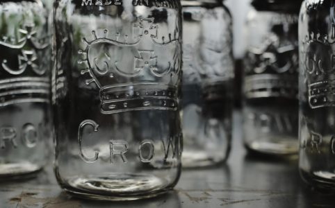 Vintage Crown Mason Jar