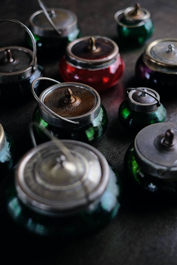 大正～昭和初期 ガラスのシュガーポット