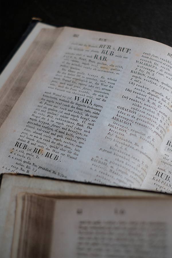 1830年代のドイツ語辞書（ディスプレイブック）